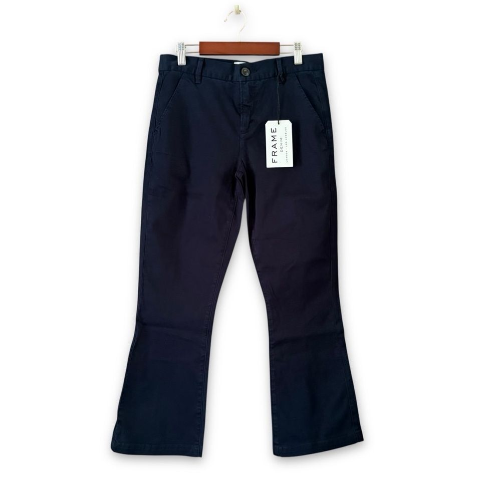 Frame Le Crop Mini Boot Chino Pants Carbon Blue Navy NWT Size 26 Classic Preppy